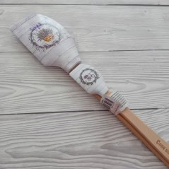 Kuchyňská stěrka s dřevěnou rukojetí – levandulový motiv 2 ks