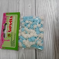 Cukrové zdobení - Vločky modro-bílé (světlé )