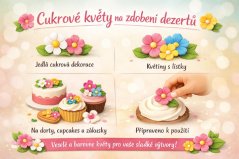 Dekorace z modelovací fondánové hmoty 11 ks