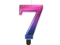Dortová svíčka - noční obloha - číslice 7