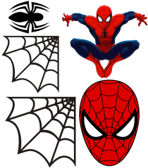 Jedlé obrázky -Spiderman hlava, pavučina