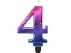 Dortová svíčka - noční obloha - číslice 4