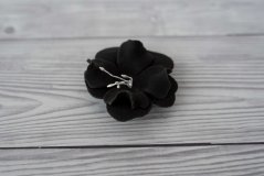 Květ z modelovací hmoty - magnolie - černá 3 ks