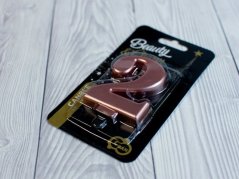 Dortová svíčka - metalická růžová - číslice 2