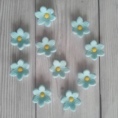 Romantické mini kvítky modré  – jedlá dekorace na dorty (2-2,5 cm)