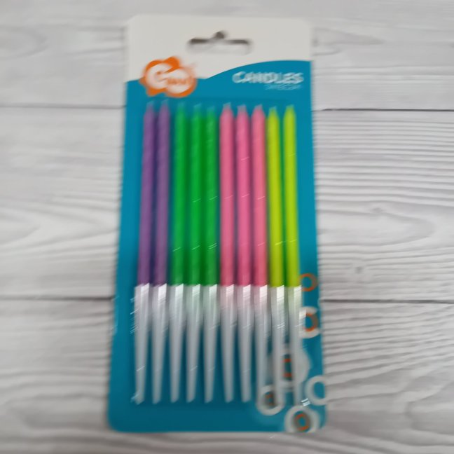 Dortové svíčky barevné neonové  10 ks