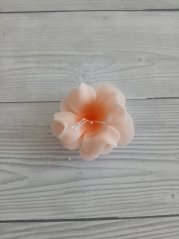 Květ z modelovací hmoty - magnolie  6 cm - světle oranžová 3 ks