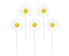 Dortové svíčky - Květy kopretiny 5 ks