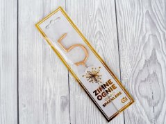 Prskavka na dort - zlatá - číslice 5