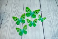 Motýlci z jedlého papíru - zelený - 5 ks