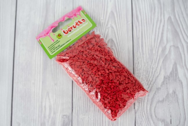 Čokoládové šupiny - červené, 100 g
