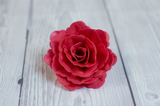 Květ z jedlého papíru - červený - 3 ks