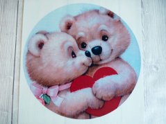 Jedlý obrázek na dort  - zamilovaní medvídci