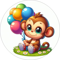 Jedlý obrázek - Opička s balónky